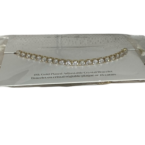 Ettika 18K Gold Plated Adjustable Crystal Tennis Bracelet - Picture 3 of 4